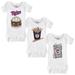 Infant Tiny Turnip White Minnesota Twins 3-Piece Snacks Bodysuit Set