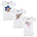 Girls Infant Tiny Turnip White New York Mets 3-Piece Bodysuit Set