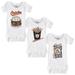 Infant Tiny Turnip White Baltimore Orioles 3-Piece Snacks Bodysuit Set