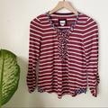 Anthropologie Tops | Anthropologie | Ruffled Henley Top | Color: Pink/Red | Size: Xs