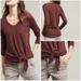 Anthropologie Tops | Anthro Left Of Center Front Knot Plum Knit Top | Color: Purple/Red | Size: Xs