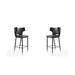 Holguin 41.34 in. Grey, Black and Gold Wooden Barstool (Set of 2) - Manhattan Comfort 2-BS011-GY