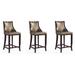 Emperor 41 in. Bronze and Walnut Beech Wood Bar Stool (Set of 3) - Manhattan Comfort 3-BS008-BZ