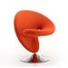 Curl Orange and Polished Chrome Wool Blend Swivel Accent Chair - Manhattan Comfort AC040-OR