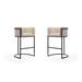 Cosmopolitan 37.8 in. Cream and Black Metal Barstool (Set of 2) - Manhattan Comfort 2-BS015-CR