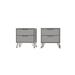 Rockefeller 2-Drawer Off White and Nature Nightstand (Set of 2) - Manhattan Comfort 2-102GMC8