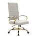 Benmar High-Back Leather Office Chair With Gold Frame - Leisuremod BOTG19TL