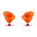 Tulip Orange and Polished Chrome Velvet Swivel Accent Chair (Set of 2) - Manhattan Comfort 2-AC029-OR