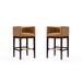 Kingsley 38 in. Camel and Dark Walnut Beech Wood Barstool (Set of 2) - Manhattan Comfort 2-BS012-CL