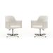 Pelo White and Polished Chrome Faux Leather Adjustable Height Swivel Accent Chair (Set of 2) - Manhattan Comfort 2-AC030-WH