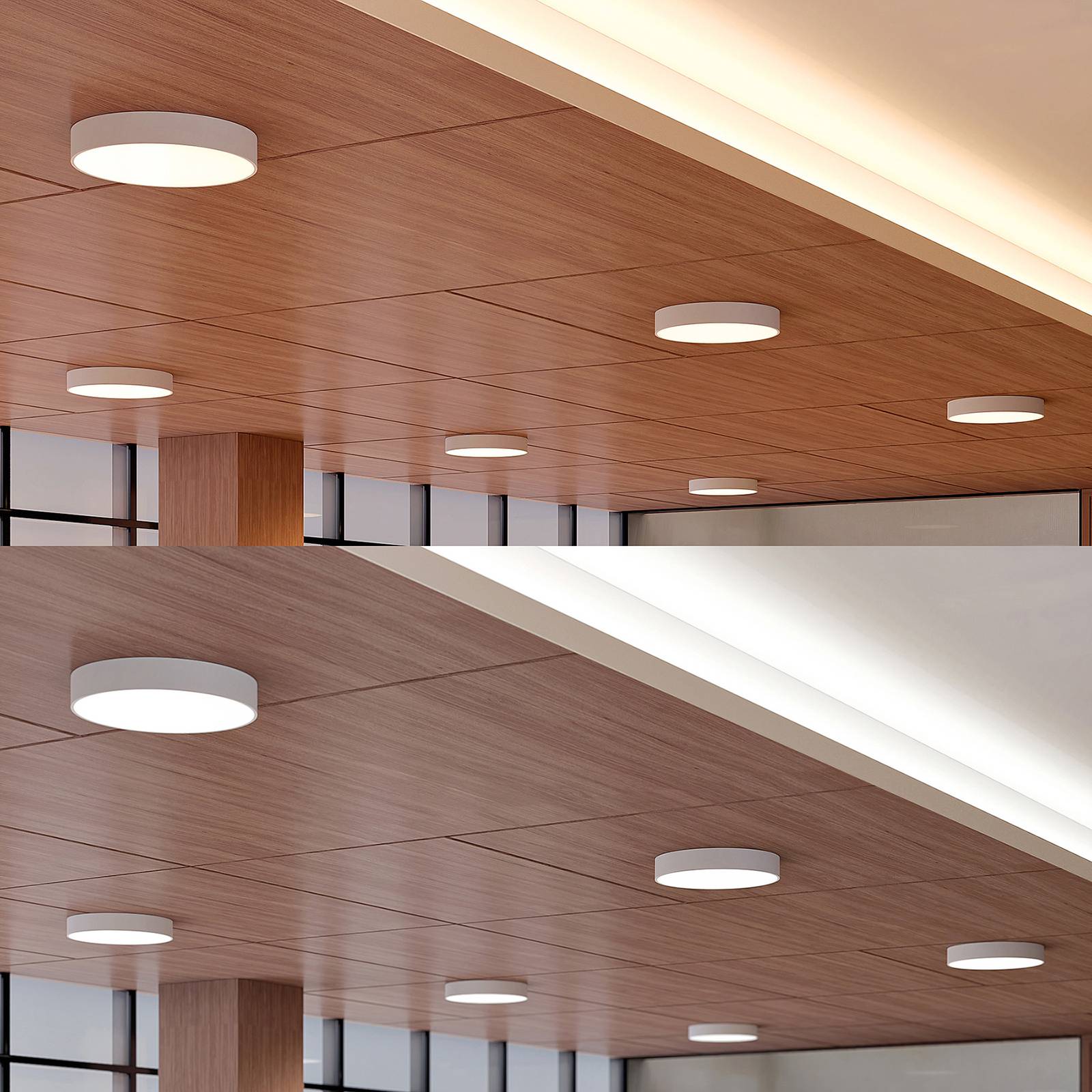 LED Deckenlampe Noabelle Arcchio, dimmbar, weiß / opal, für Küche, Metall, Modern, LED Deckenleuchte