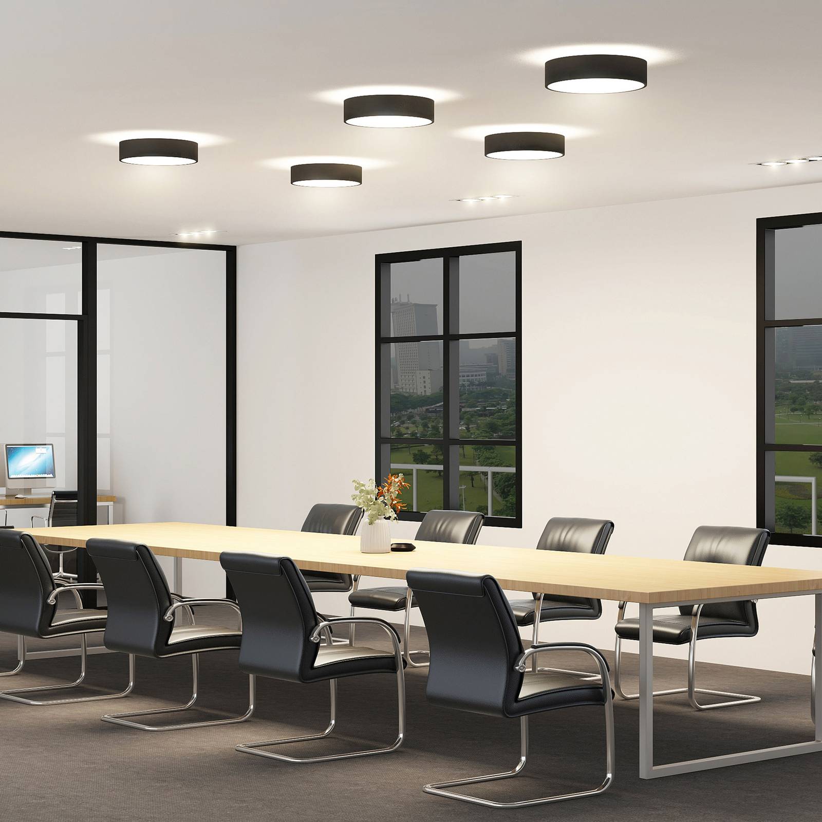 LED Deckenlampe Vanida Arcchio, dimmbar, schwarz, für Küche, Aluminium, Modern, LED Deckenleuchte