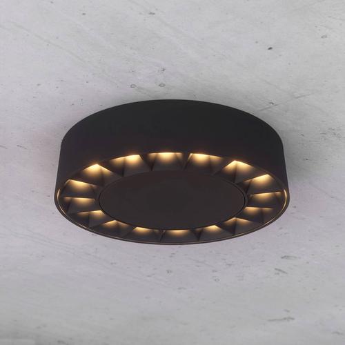 Lucande LED-Außendeckenleuchte Kelissa, rund, schwarz