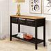 Highland Dunes Pauly 42" Solid Wood Console Table Wood in Green/Black | 30 H x 42 W x 15 D in | Wayfair 0A29BDA818024733B7C5BE9844EE6215