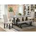 East West Furniture Kitchen Table Set- a Dining Table and Doeskin Linen Fabric Parson Chairs Black(Pieces Options)