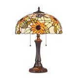 Tiffany Style Floral Design 2-light Dark Bronze Table Lamp