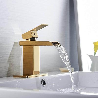 Gold Single Hole Bathroom Faucet