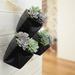 Orren Ellis Farmington Ceramic Wall Planter Ceramic in Black | 4 H x 3.5 W x 3.5 D in | Wayfair 1499B