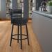Titana Swivel Black Metal and Faux Leather Bar or Counter Stool