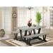 East West Furniture 3 Piece Dining Room Set - 1 Dining Table and 2 Benches(Finish Options)
