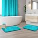 Latitude Run® Steph Ultra Soft Non Slip & Absorbent Memory Foam Bath Rugs Polyester in Green/Blue | 1 H x 17 W in | Wayfair LDER3582 42274813