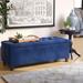 Lark Manor™ Zakhar Button Tufted Rectangle Storage Ottoman Polyester in Blue | 18.5 H x 49 W x 19.25 D in | Wayfair