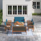 Wade Logan® Amorae 8 Piece Sofa Seating Group Wood/Natural Hardwoods in Brown/White | Outdoor Furniture | Wayfair 7143A35832B14FFD81059751A859AF5C
