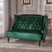 House of Hampton® Carolina 50.2" Velvet Recessed Arm Loveseat Velvet in Green | 38.5 H x 50.25 W x 34 D in | Wayfair HOHM6441 46634599