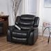 Red Barrel Studio® Mager 42.52" Wide Faux Leather Manual Glider Club Recliner Faux Leather in Black | 39.75 H x 42.52 W x 39 D in | Wayfair