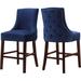 House of Hampton® Lampert 24" Counter Stool Wood/Upholstered/Velvet in Blue | 40 H x 19.5 W x 20.5 D in | Wayfair A114CCC5EEEC493184CE33E78B20F5AF