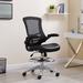 Attainment Vinyl Drafting Chair - Drafting Stool w/ Flip-Up Arm by Modway Upholstered/Mesh/Metal in Gray/Black/Brown | Wayfair EEI-1422-BLK