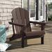 Beachcrest Home™ Shawnna Weather-Resistant Foldable Outdoor Adirondack Chair, Stainless Steel in Brown | 34.5 H x 29.5 W x 34.25 D in | Wayfair