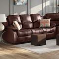 Wade Logan® Mccubbin 83" Pillow Top Arm Reclining Sofa Faux Leather in Brown | 38 H x 83 W x 39 D in | Wayfair LATR8035 34462123