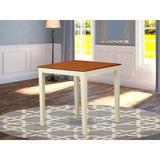 Winston Porter Counter Height Rubberwood Solid Wood Dining Table Wood in White/Brown | 36 H x 36 W x 36 D in | Wayfair