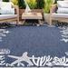 Blue/Navy 63 x 0.09 in Indoor/Outdoor Area Rug - Beachcrest Home™ Luisa Animal Print Flatweave Navy Indoor/Outdoor Area Rug | Wayfair