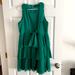 Zara Dresses | New! Zara Green Pleated Tiers Dress Size L | Color: Green | Size: L