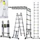 Foldable Ladders Scaffolding Loft Ladder 12.5ft/3.8M(1.9+1.9M) Aluminium Telescopic Stepadder Portable for Home Household DIY Builder Supply Garden Roof Work Office