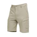 HARD LAND Men's Quick Dry Hiking Shorts Lightweight Waterproof Outdoor Cargo Shorts with Elastic Waist Camping UPF 40+ Khaki Size 36
