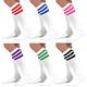 Neon Nation Six Pack - White Knee High Socks with Colored Stripes