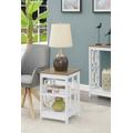 Town Square End Table with Shelves in Driftwood/White - Convenience Concepts 203245WDFTW
