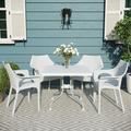 Delfino Patio Table with Four Carina Chairs - Strata Furniture LTCCAWH