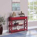 Oxford 1 Drawer Console Table with Shelves in Cranberry Red - Convenience Concepts 203295CR