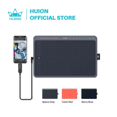 HUION-Tablette graphique HS611 pour dessin digital avec inclinaison support barre tactile et