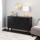 Prepac Milo Mid-Century Modern 7 Drawer Double Dresser for Bedroom, Chest of Drawers, Contemporary Bedroom Furniture