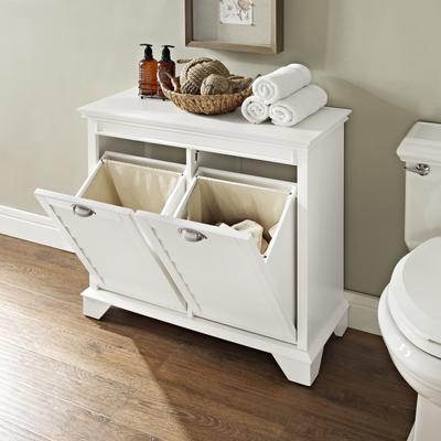 Crosley Lydia Linen Hamper in White