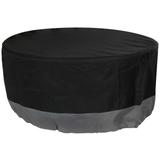 Sunnydaze Round 2-Tone Outdoor Fire Pit Cover - Gray/Black - 40-Inch - 40 x 18-Inch