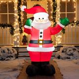 Joiedomi 6 ft. Tall White, Green & Red Plastic Christmas Waving Santa Claus Inflatable - 9.6"W x 7.8"L x 11.9"H