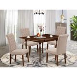 East West Furniture Dining Room Furniture Set Includes a Rectangle Dining Table with Dropleaf and Dining Chairs (Pieces Options)