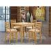 East West Furniture Dining Table Set Includes a Square Table and Dining Chairs (Chair Seat Type Options) - Oak