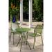 Martini 3 Piece Bistro Set, 24" Rd Table, 2 Stackable Bistro Chairs, Moss green - 24" Round Bistro Table